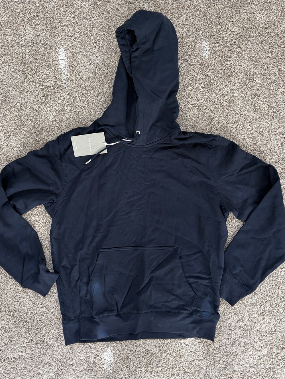 Everlane Uniform Mens Navy Hooded Pullover Sweatshirt Size M
